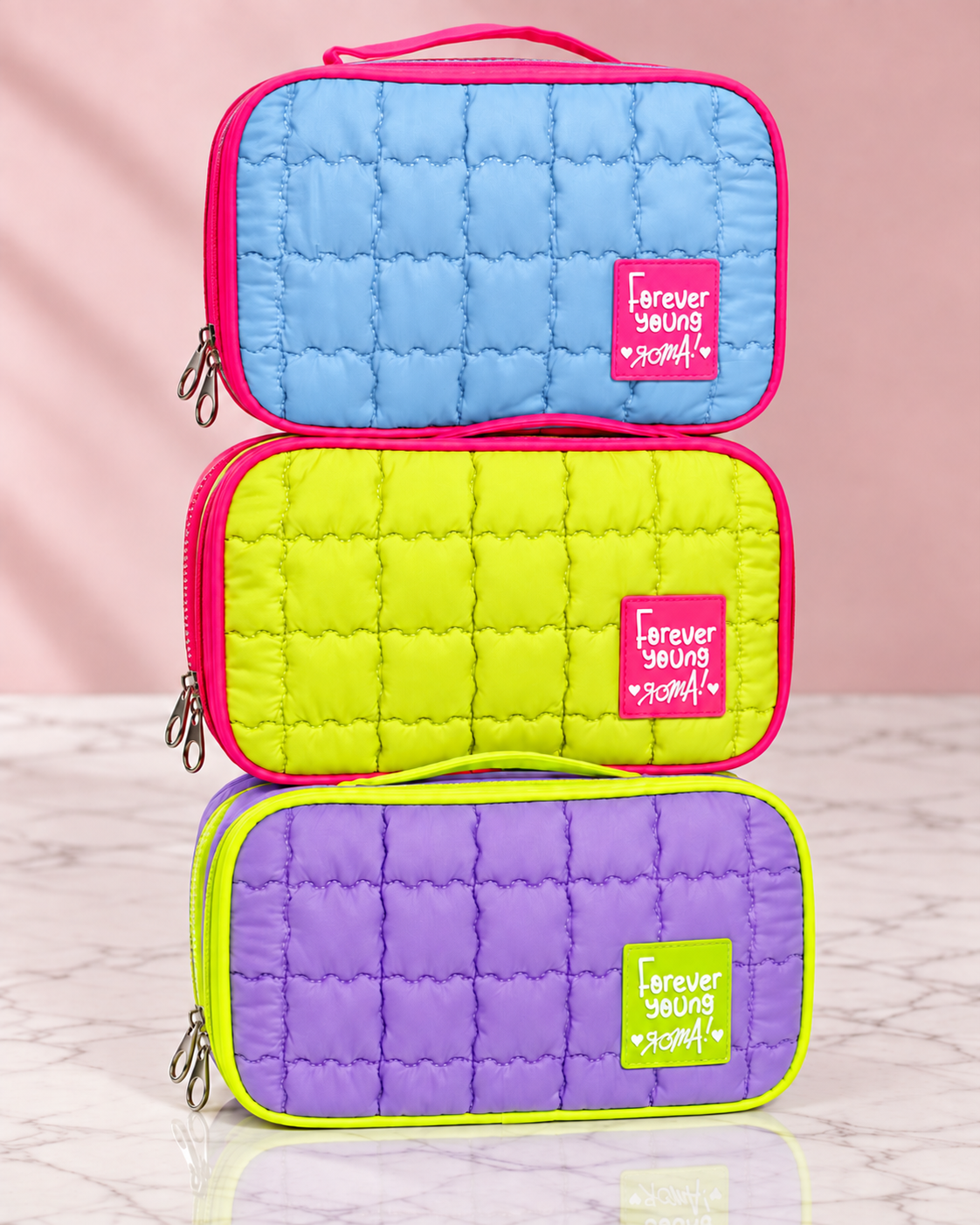Cosmetiquera Rectangular Colores Neón REF OH-26-195