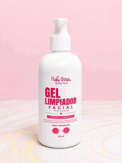 Gel Limpiador Facial Carbón y Caléndula Nube Rosa