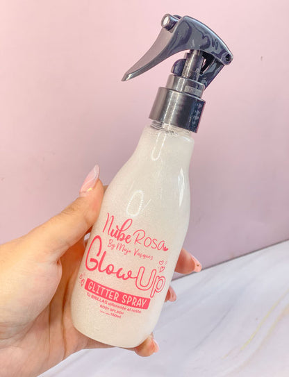 Glow Up Glitter Spray Nube Rosa