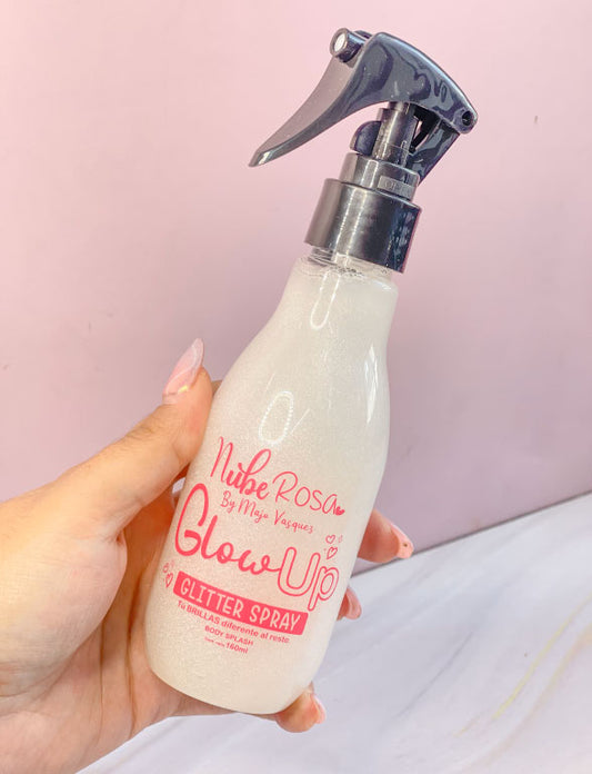 Glow Up Glitter Spray Nube Rosa