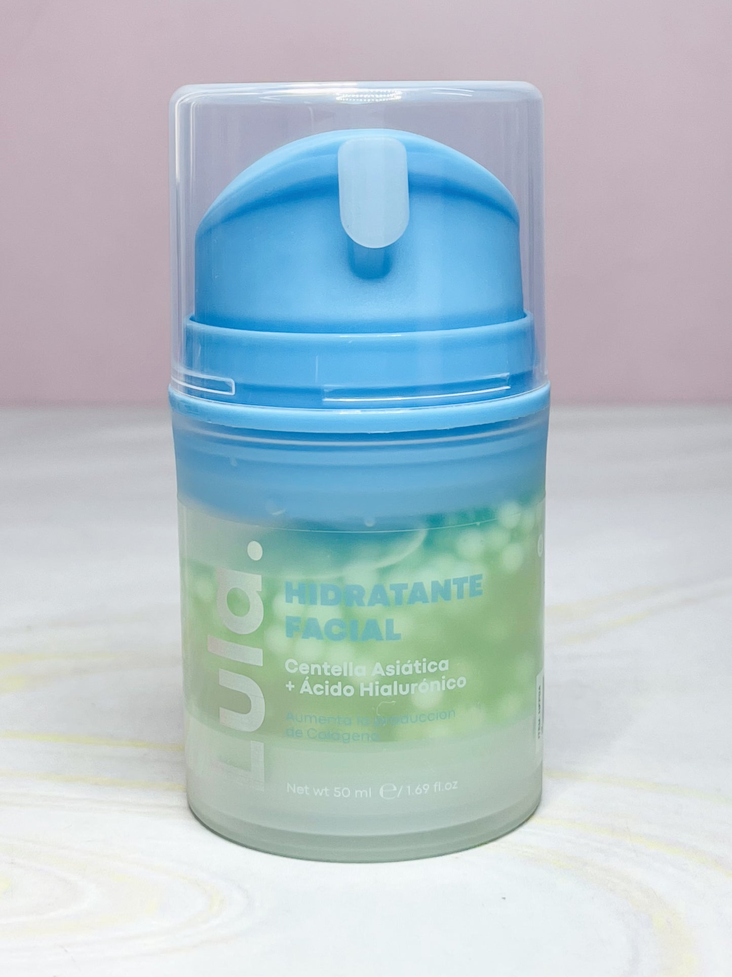 Hidratante facial con perlas AZUL Lula