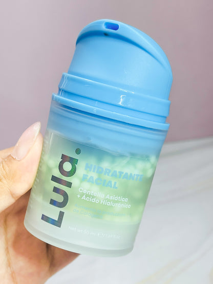 Hidratante facial con perlas AZUL Lula