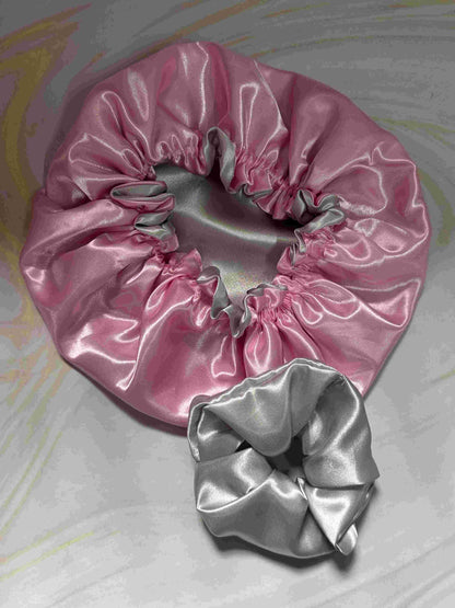 Gorro de satín + scrunchie
