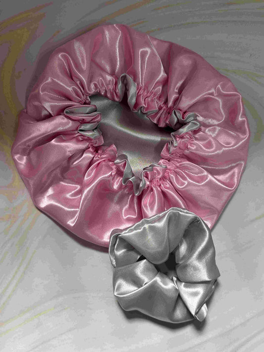 Gorro de satín + scrunchie