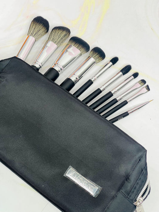 Kit de brochas profesionales negras x10 Alissha