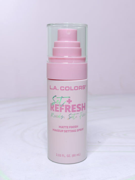 Fijador Matte Set + Refresh Spray LA Colors