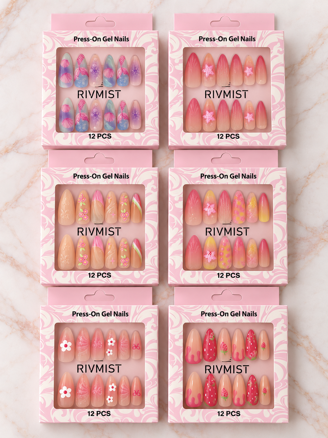 Docena de Uñas Press On Con Diseños para Pegar REF OH-26-249
