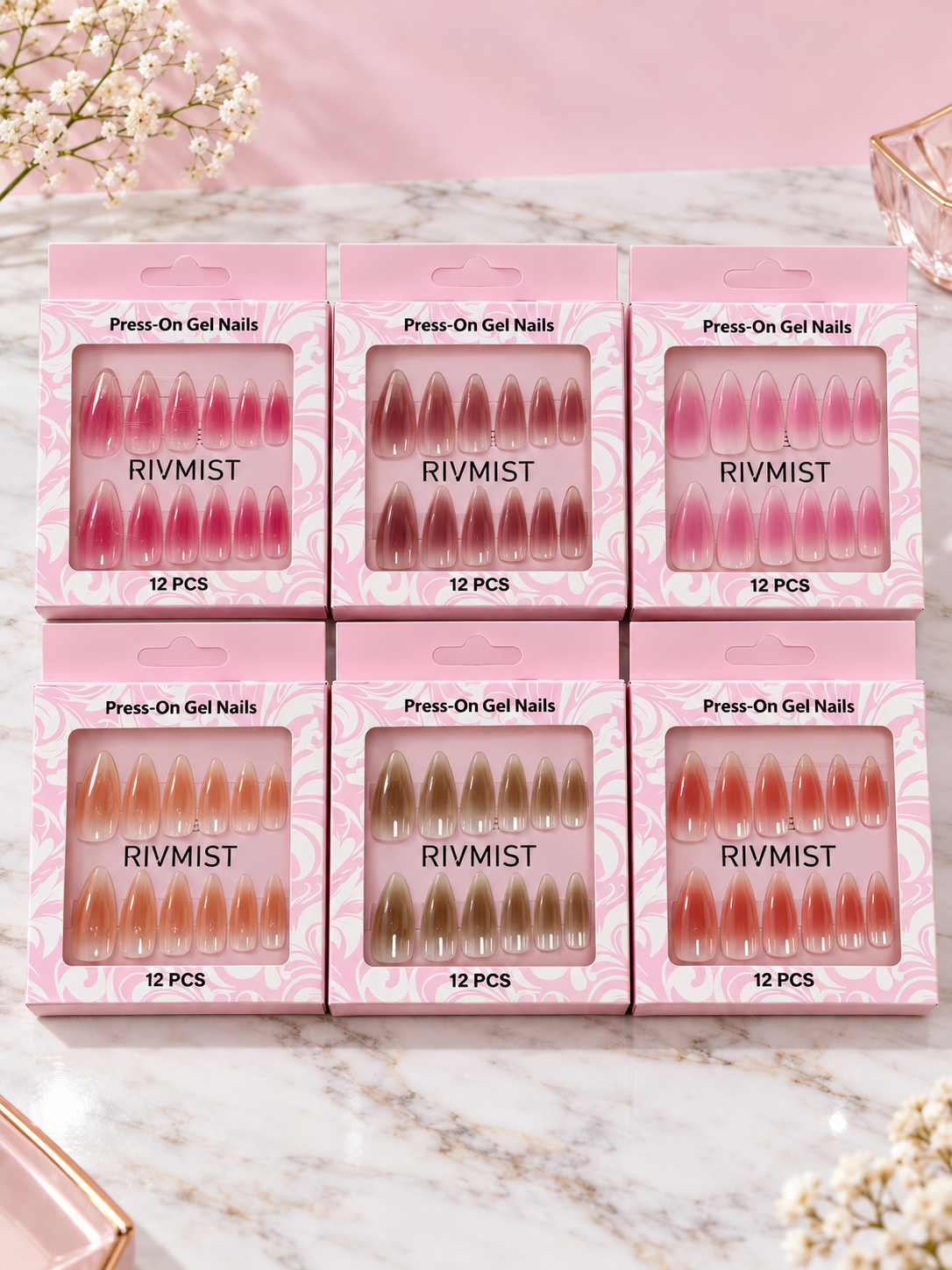 Docena de Uñas Press On Degrade para Pegar REF OH-26-251