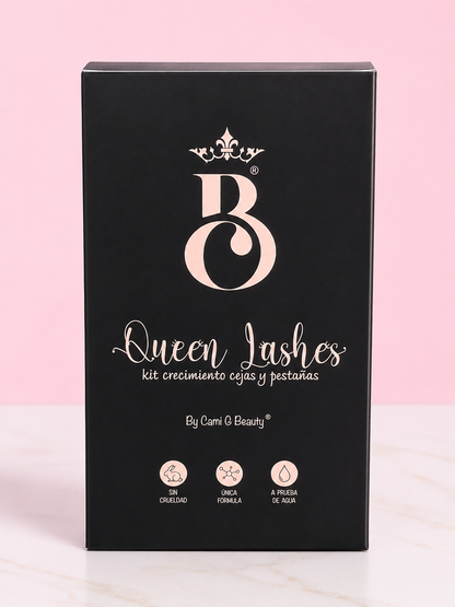 Kit Tratamiento de cejas y pestañas + Pestañina Queen Lashes By Cami G Beauty