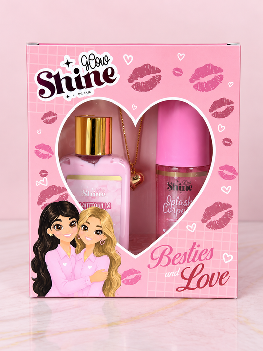 Kit amor y amistad ROSADO Splash + Mantequilla + Cadena Glow Shine By Yaja