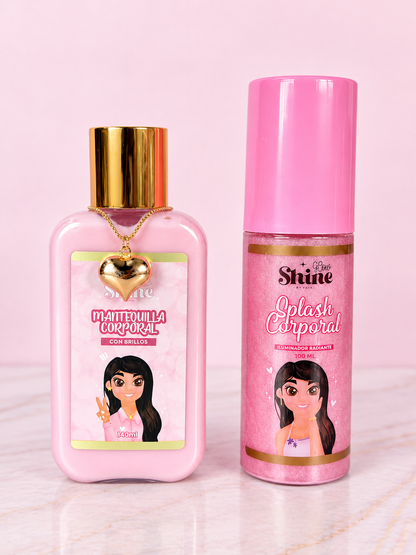 Kit amor y amistad ROSADO Splash + Mantequilla + Cadena Glow Shine By Yaja