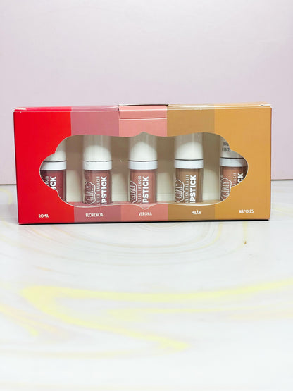 Kit caja x 5 labiales Lip Stick Girly