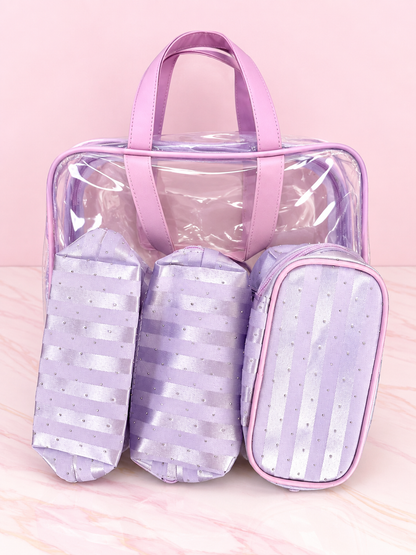 Kit de 4 Cosmetiqueras Rayas REF OH-26-215