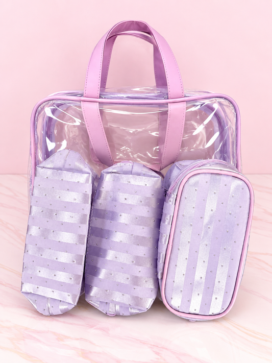 Kit de 4 Cosmetiqueras Rayas REF OH-26-215
