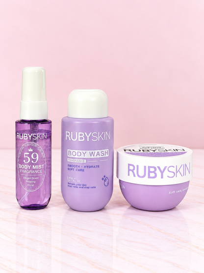Kit de Cuidado Corporal Viajero MORADO REF OH-26-002 Rubyskin