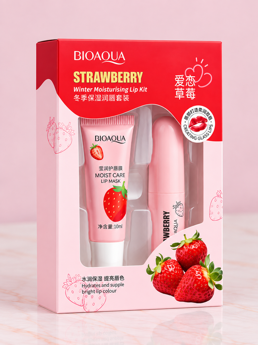 Kit de Labios Lip Mask + Hidratante de FRESA Bioaqua