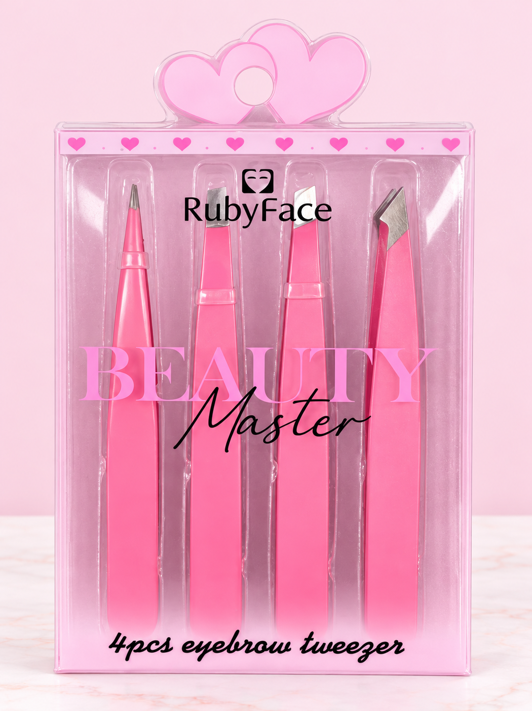 Kit de Pinzas para Cejas y Pestañas Beauty Master REF OH-26-021 Ruby Face