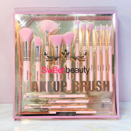 Kit de brochas Makeup Brush x 15 Ref OH25-13 Sweet Beauty