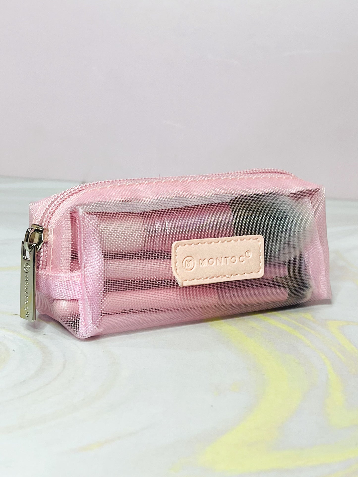 Kit de brochas viajero Ref 661 Luna Pink Montoc