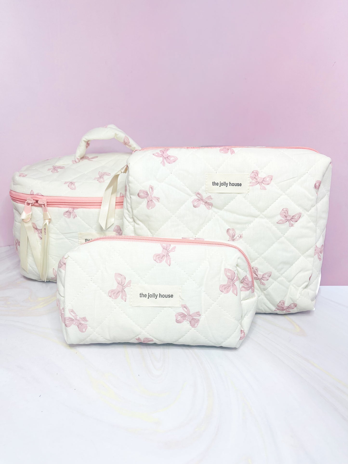 Kit de cosmetiqueras de moñito x3 The Jolly House