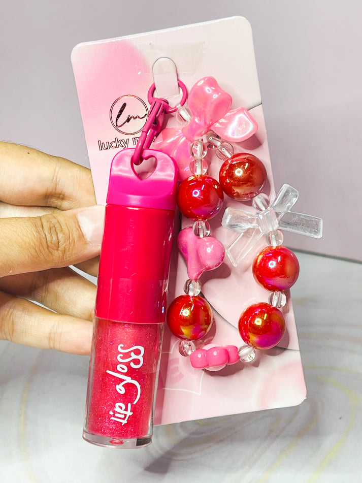 Lip Gloss con llavero de moño ML8069 Lucky Model
