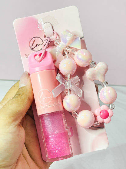 Lip Gloss con llavero de moño ML8069 Lucky Model