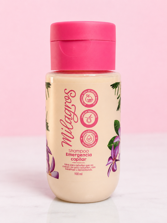 MINI Shampoo Emergencia Capilar tamaño viajero Milagros