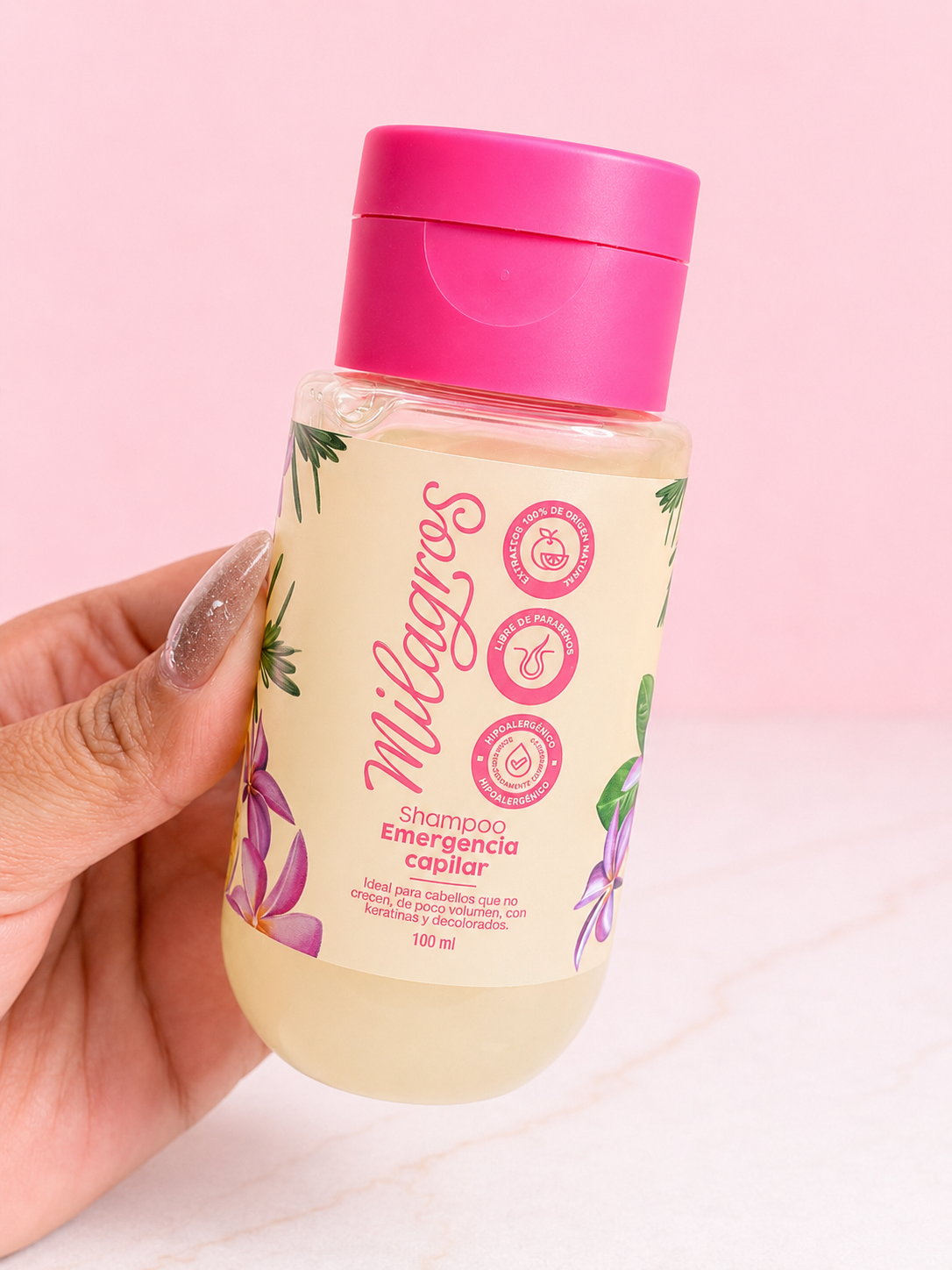 MINI Shampoo Emergencia Capilar tamaño viajero Milagros