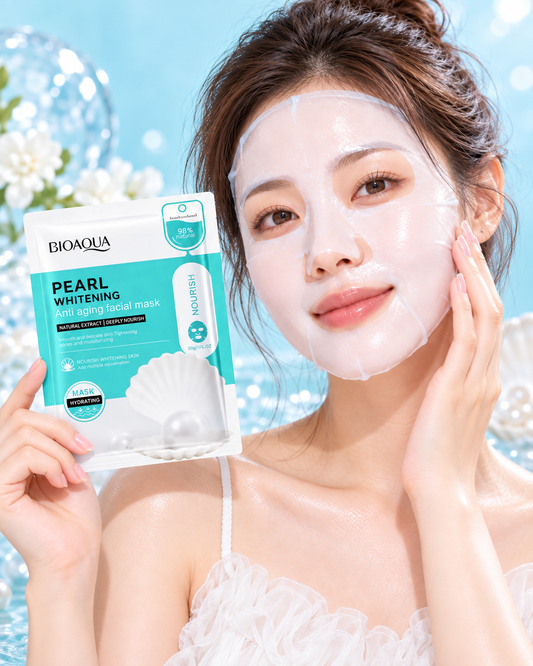 Mascarilla Facial en Velo Rejuvenecedora de Perlas Bioaqua