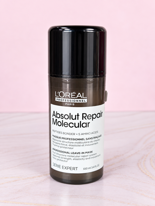 Mascarilla Leave in Absolut Repair MOLECULAR 100 ml Linea Profesional (color café) Loreal