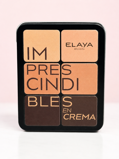 Paleta Imprescindibles en crema (rubor, corrector, iluminador, contorno) Elaya