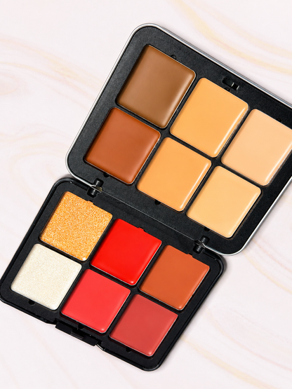 Paleta Imprescindibles en crema (rubor, corrector, iluminador, contorno) Elaya