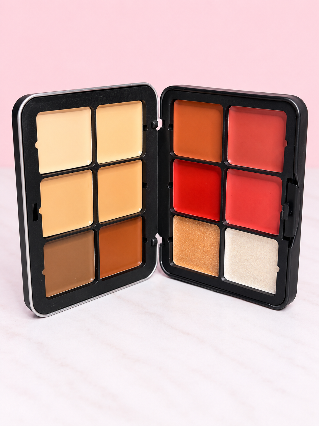 Paleta Imprescindibles en crema (rubor, corrector, iluminador, contorno) Elaya