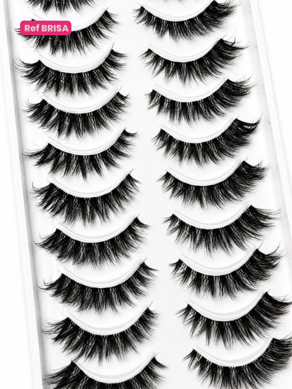 Pestañas Foxy Wispy con banda Transparente Ref BRISA X 10 Bryka