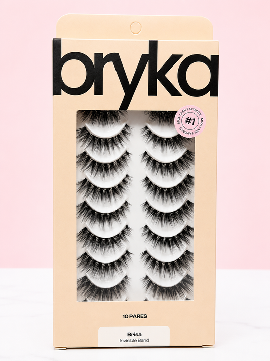 Pestañas Foxy Wispy con banda Transparente Ref BRISA X 10 Bryka