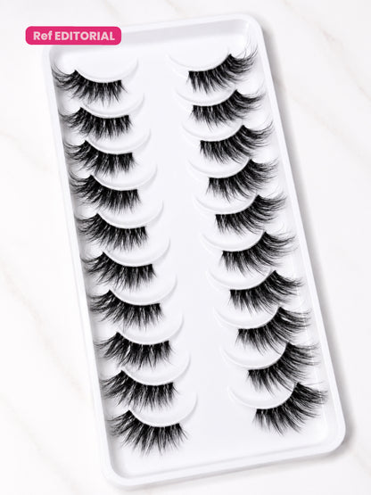 Pestañas Half Lashes con banda Transparente Ref EDITORIAL X 10 Bryka