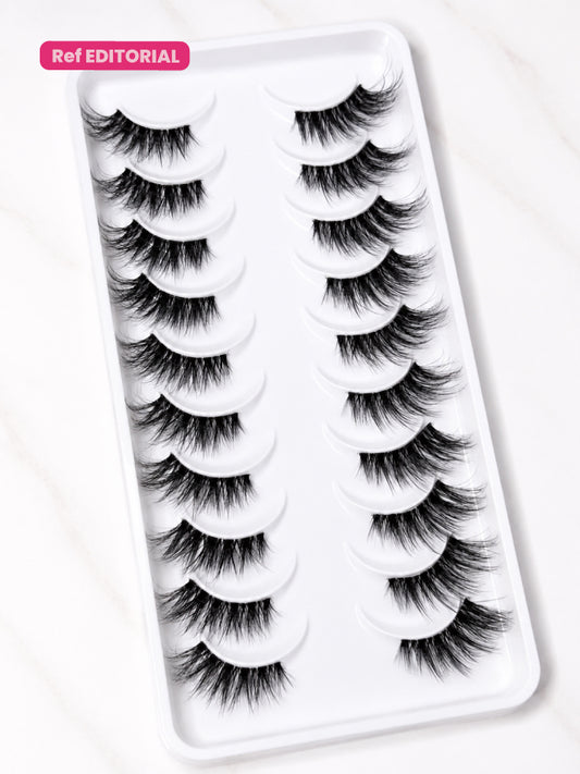 Pestañas Half Lashes con banda Transparente Ref EDITORIAL X 10 Bryka