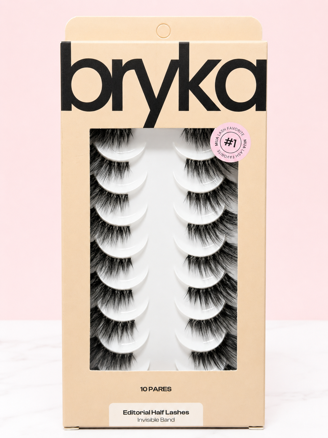 Pestañas Half Lashes con banda Transparente Ref EDITORIAL X 10 Bryka