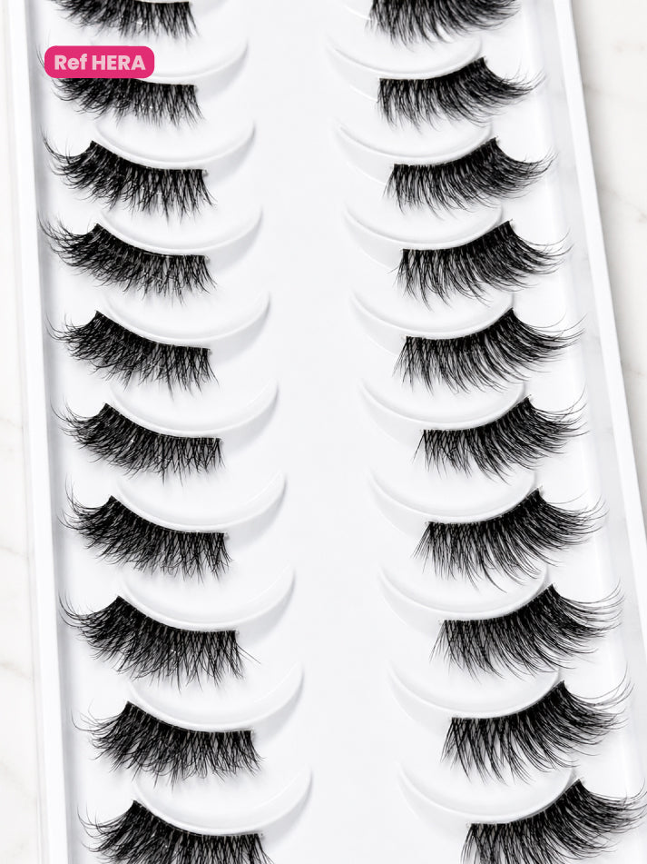 Pestañas Half Lashes con banda Transparente Ref HERA X 10 Bryka