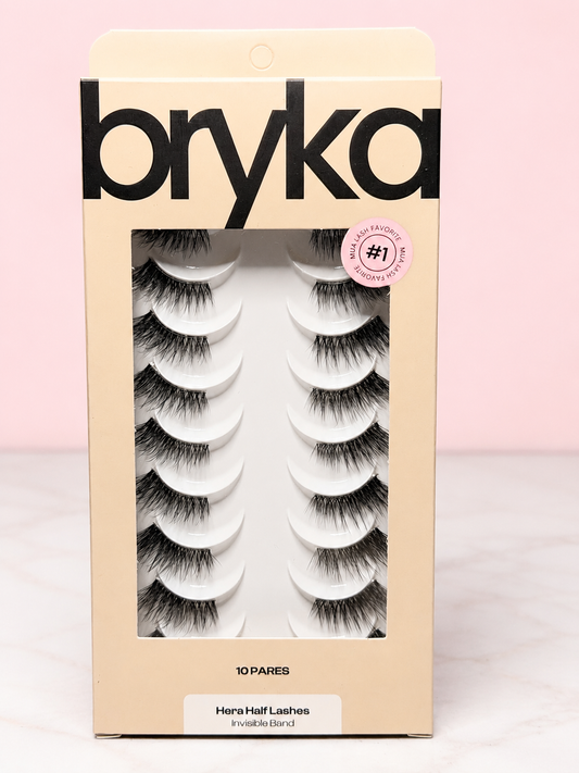 Pestañas Half Lashes con banda Transparente Ref HERA X 10 Bryka