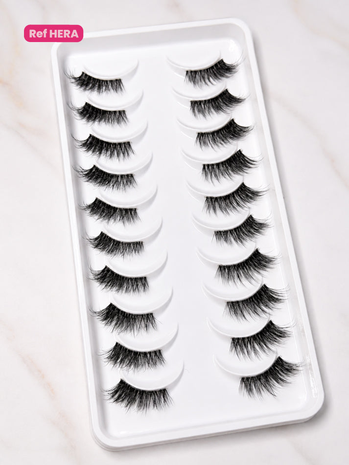 Pestañas Half Lashes con banda Transparente Ref HERA X 10 Bryka