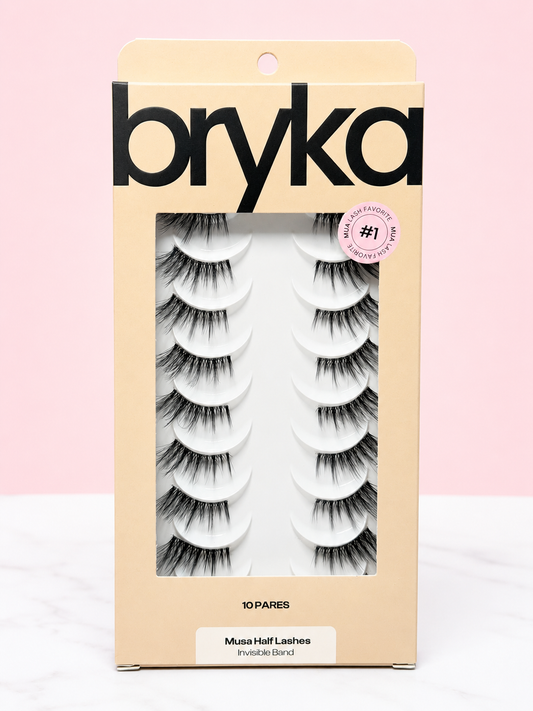Pestañas Half Lashes con banda Transparente Ref MUSA X 10 Bryka