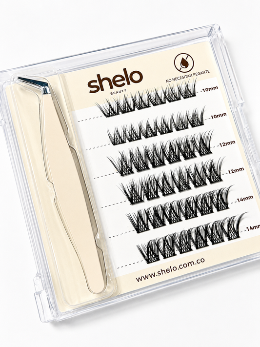 Pestañas TW721 con Pinza x 6 lineas 10-14 mm SHELO