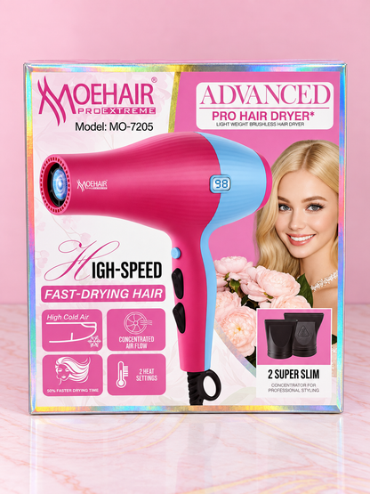 Secador Profesional Fucsia con Azul REF OH-26-168 MoeHair