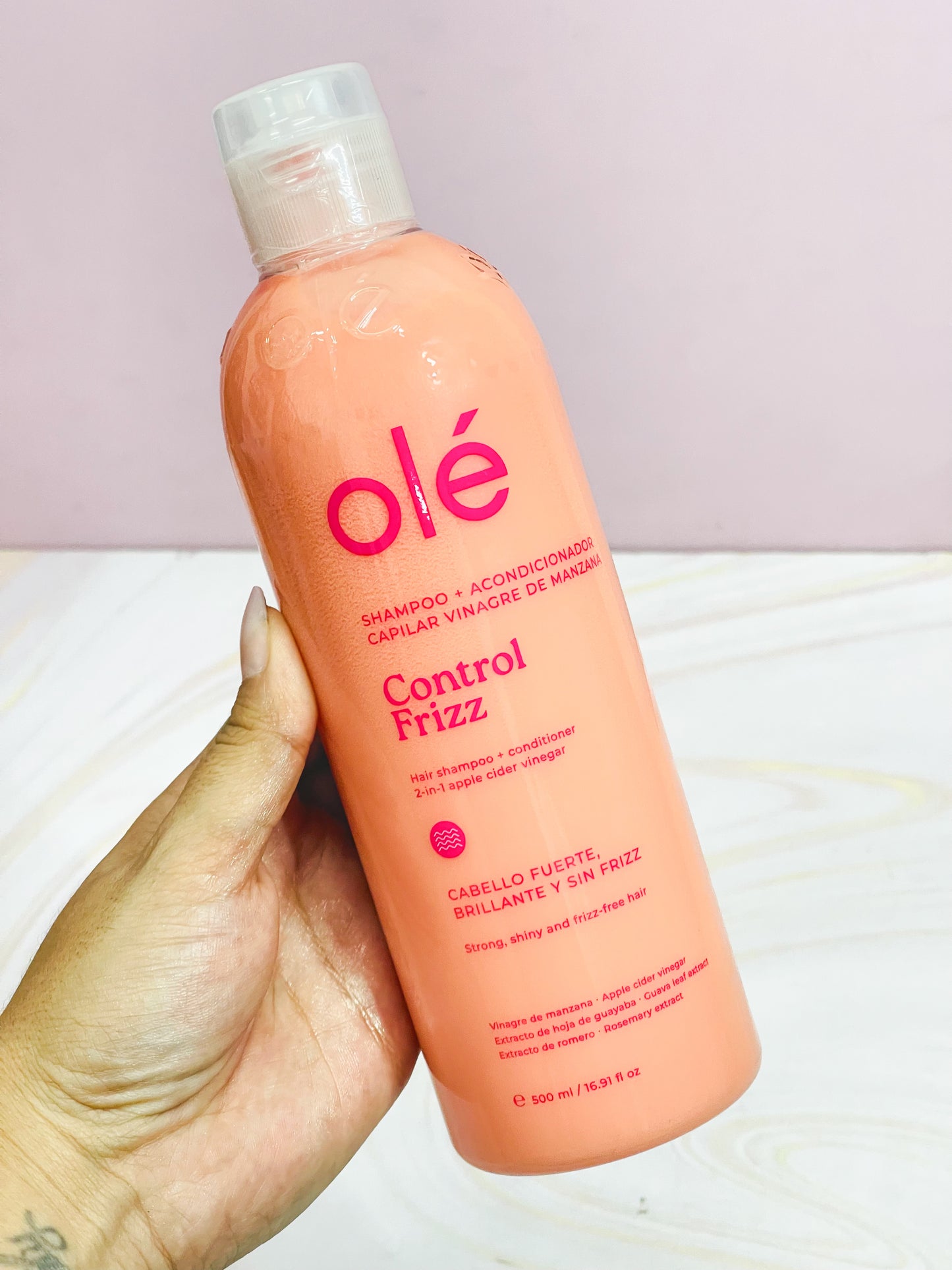 Shampoo + acondicionador Control Frizz con vinagre de manzana Olé