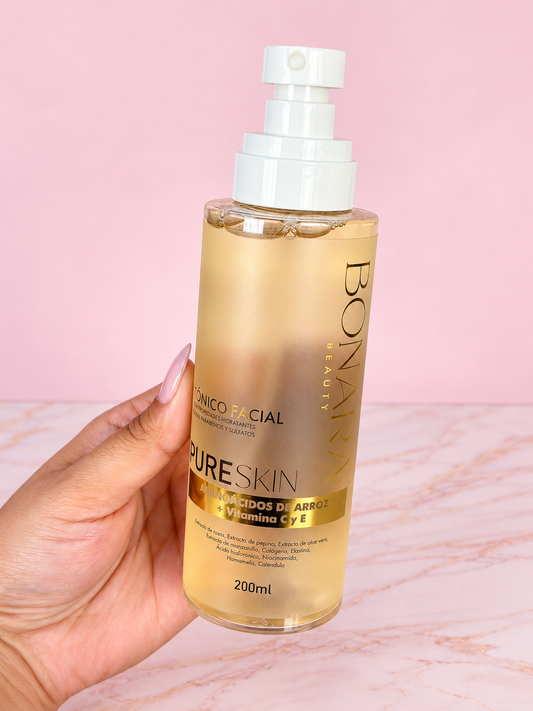 Tónico Facial De Aminoácidos De Arroz + Vitamina C y Vitamina E Bonara Beauty