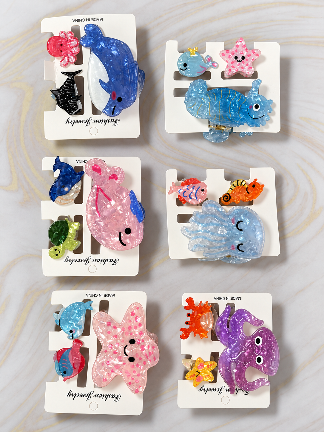 Trio de Pinzas GRANDES Peces (1 grande + 2 pequeñas) x SEIS REF OH-26-150(P2-51-01)