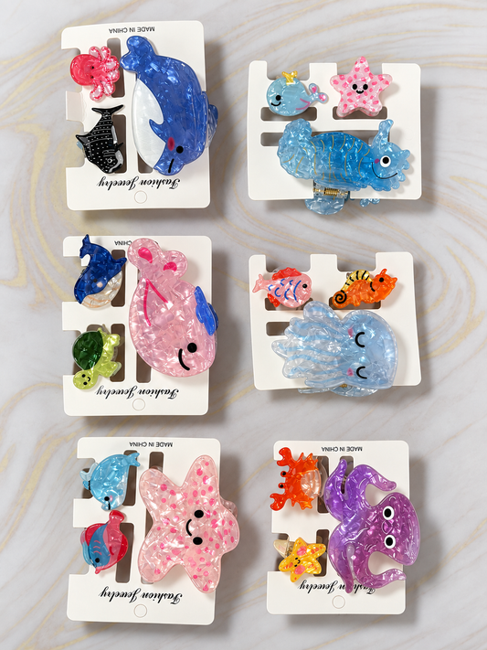 Trio de Pinzas GRANDES Peces (1 grande + 2 pequeñas) x SEIS REF OH-26-150(P2-51-01)