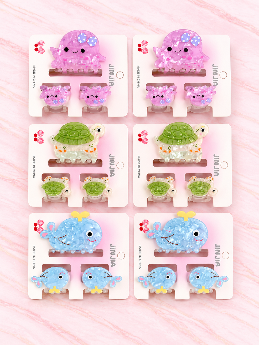 Trio de Pinzas MEDIANAS Animales de Mar (1 grande + 2 pequeñas) x DOCENA REF OH-26-157 Jin Jia
