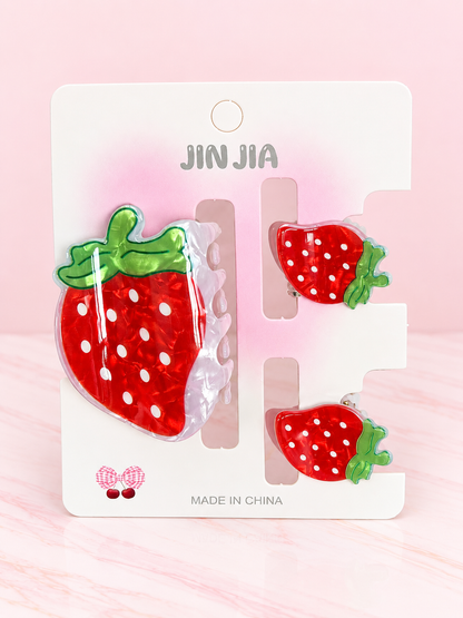 Trio de Pinzas MEDIANAS Fruticas (1 grande + 2 pequeñas) x DOCENA REF OH-26-155 Jin Jia